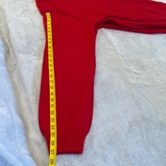 Izod Men's Crew Neck Sweater Cable Knit Red XL - Picture 8 of 15